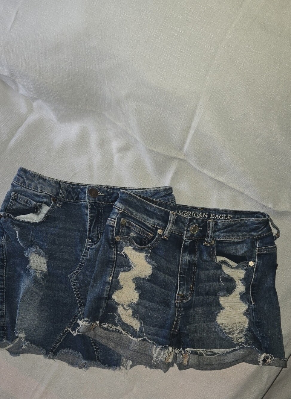American Eagle Outfitters Distressed Denim Shorts And Rue Jean Skirt
